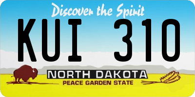 ND license plate KUI310