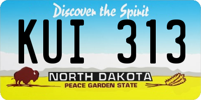ND license plate KUI313