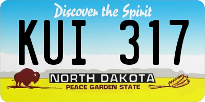 ND license plate KUI317