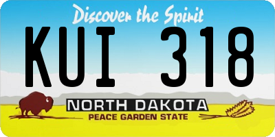 ND license plate KUI318
