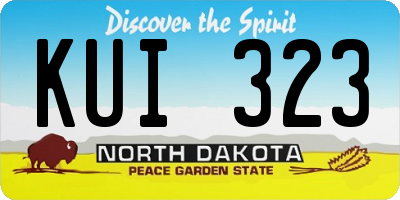ND license plate KUI323