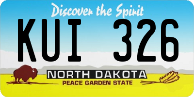 ND license plate KUI326