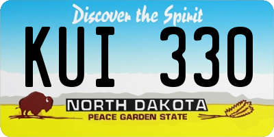 ND license plate KUI330