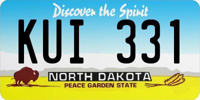 ND license plate KUI331