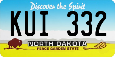 ND license plate KUI332
