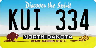 ND license plate KUI334