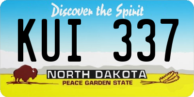 ND license plate KUI337