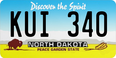 ND license plate KUI340