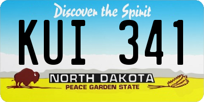 ND license plate KUI341