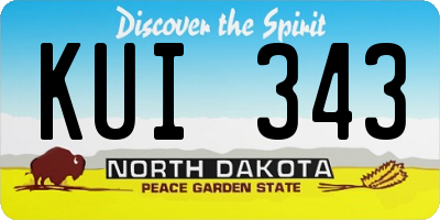 ND license plate KUI343