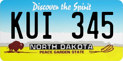 ND license plate KUI345