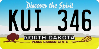 ND license plate KUI346