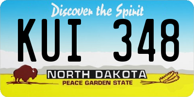 ND license plate KUI348