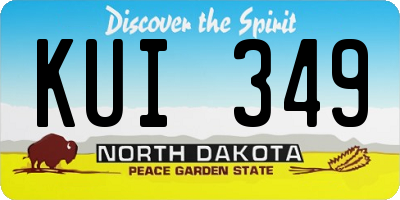 ND license plate KUI349