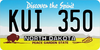 ND license plate KUI350