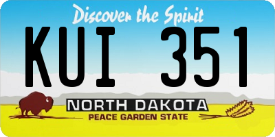 ND license plate KUI351