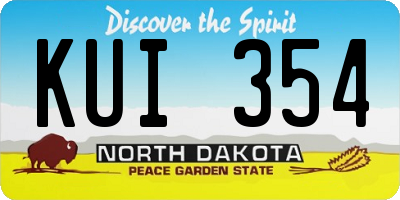 ND license plate KUI354