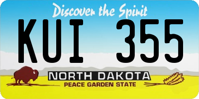ND license plate KUI355