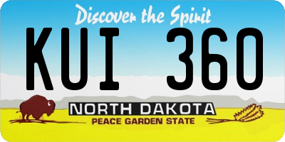 ND license plate KUI360