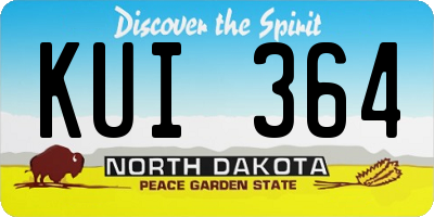 ND license plate KUI364