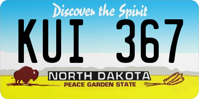ND license plate KUI367