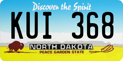 ND license plate KUI368