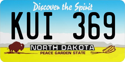 ND license plate KUI369