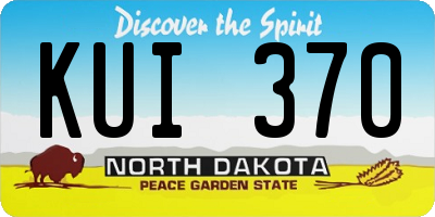 ND license plate KUI370