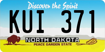 ND license plate KUI371