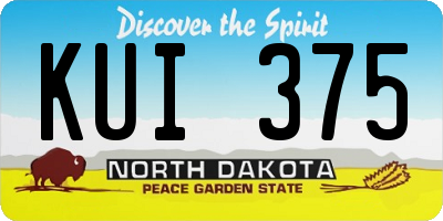 ND license plate KUI375