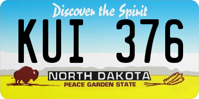 ND license plate KUI376