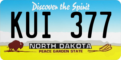 ND license plate KUI377