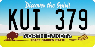 ND license plate KUI379