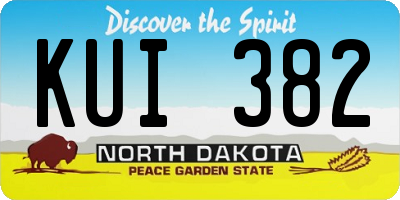 ND license plate KUI382