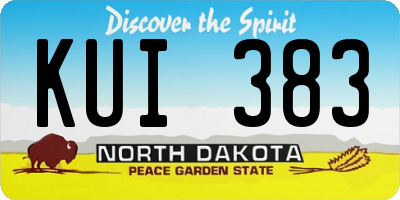 ND license plate KUI383