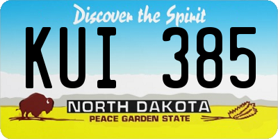 ND license plate KUI385