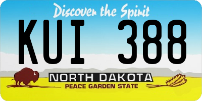 ND license plate KUI388