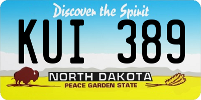 ND license plate KUI389