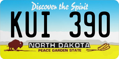 ND license plate KUI390