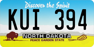 ND license plate KUI394
