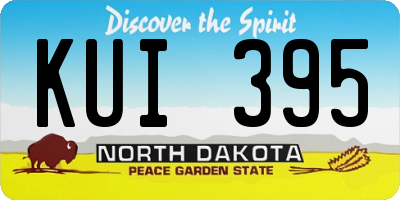 ND license plate KUI395