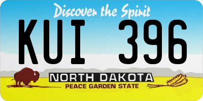 ND license plate KUI396
