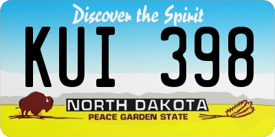 ND license plate KUI398