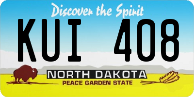 ND license plate KUI408