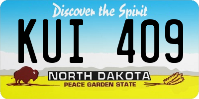 ND license plate KUI409