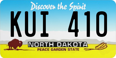 ND license plate KUI410