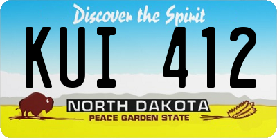ND license plate KUI412