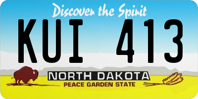 ND license plate KUI413
