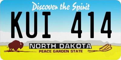 ND license plate KUI414