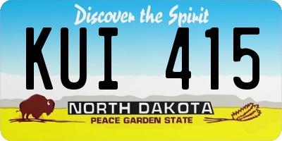 ND license plate KUI415